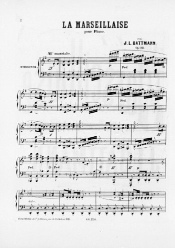 La Marseillaise, arrangées pour piano Partitions gratuites